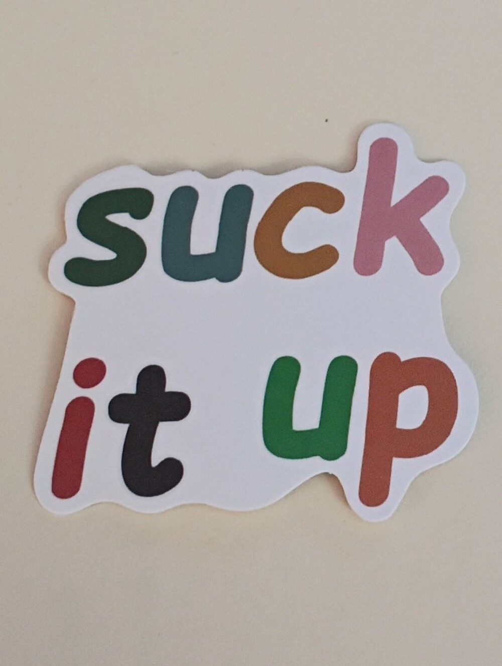 10/$10 Sticker - Suck It Up Multicolored Text Letters 2